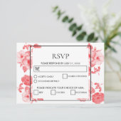 Eleganter Watercolor Hibisken Hochzeit-RSVP-Karten RSVP Karte (Stehend Vorderseite)