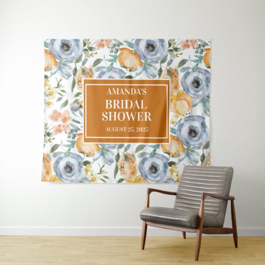 Eleganter Watercolor Hochzeitsstand Foto Wandteppich (Beispiel (Horizontal))