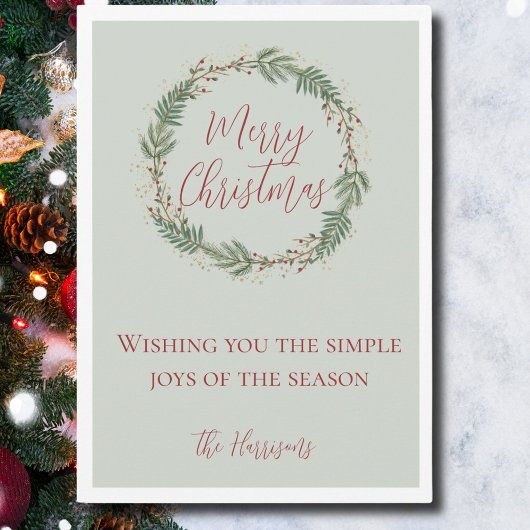 Eleganter Watercolor Kranz Weihnachten außerhalb d