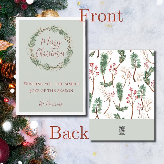 Eleganter Watercolor Kranz Weihnachten außerhalb d