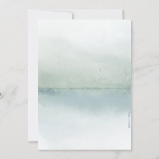 Eleganter Watercolor Lake und Bäume Einladung zur (Rückseite)