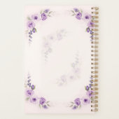 Eleganter Watercolor Lavender Rose Planer (Rückseite)