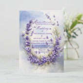 Eleganter Watercolor Lavender Wedding Rustic Einladung (Stehend Vorderseite)