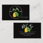 Eleganter Watercolor Lemon Event Planner Visitenkarte (Vorne/Hinten)