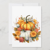 Eleganter Watercolor Pumpkin Erntedank Einladung (Rückseite)