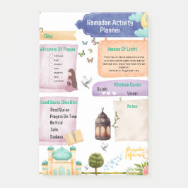Eleganter Watercolor Ramadan Activity Planner Post-it Klebezettel