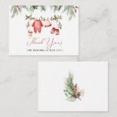 Eleganter Watercolor-Santa-Baby-Christmas-Baby-Sho Mitteilungskarte (Vorne/Hinten)