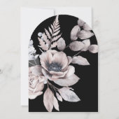 Eleganter Watercolor Schwarzer Blumenstrauß Einladung (Rückseite)