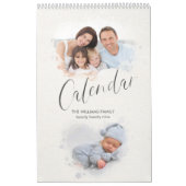 Eleganter Watercolor Script Multi-Foto-Kalender Kalender (Titelbild)