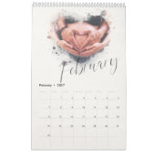 Eleganter Watercolor Script Multi-Foto-Kalender Kalender (Feb 2027)