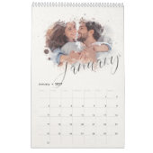Eleganter Watercolor Script Multi-Foto-Kalender Kalender (Jan 2027)