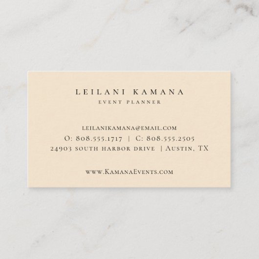 Eleganter Watercolor Visitenkarte (Rückseite)