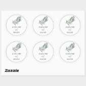 Eleganter Watercolor Wedding Classic Round Sticker (Blatt)
