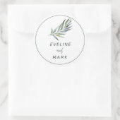 Eleganter Watercolor Wedding Classic Round Sticker (Tasche)