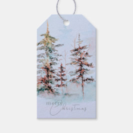 Eleganter Watercolor Weihnachts-Pine Forest Holida Geschenkanhänger