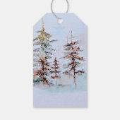 Eleganter Watercolor Weihnachts-Pine Forest Holida Geschenkanhänger (Rückseite)