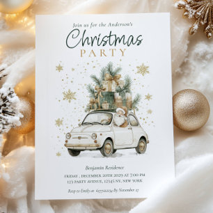 Eleganter Watercolor-Weihnachtsmann-QR-Code-Christ Feiertagskarte