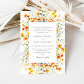 Eleganter Watercolor Wild Blume Hochzeit QR-Code Einladung