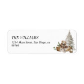 Eleganter Watercolor Woodland Bär Frohe Weihnachte (Vorne)