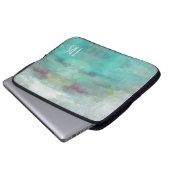 Eleganter WatercolorMonogram Computer-Schutz Laptopschutzhülle (Vorne Knopf)