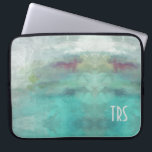 Eleganter WatercolorMonogram Computer-Schutz Laptopschutzhülle<br><div class="desc">Reizende und frische Watercolorcomputerhülse fügt eine Touch von Eleganz Ihrer beruflichen Garderobe hinzu. Monogramm mit den Initialen,  zum Ihrer eigenen kundenspezifischen Computerhülse herzustellen.</div>