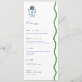 Eleganter Wavy Edge Weihnachtsfest-Polterabend Menükarte