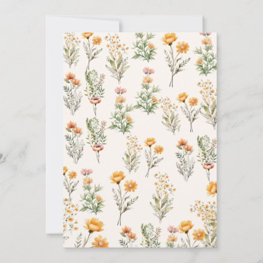 Eleganter Weadow Wildblume Spring Wedding Empfang Einladung (Rückseite)