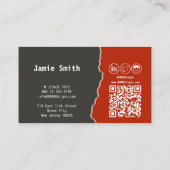Eleganter Web Designer Graue und rote Visitenkarte (Rückseite)
