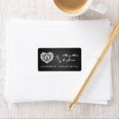 Eleganter Wedding Address Key für mein Herz Black Adressaufkleber (Insitu)