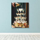 Eleganter Wedding Champagne Leinwanddruck (Insitu (Holzboden))
