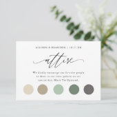 Eleganter Wedding Color Dress Code Download einfüg Einladung (Stehend Vorderseite)