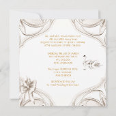 Eleganter Wedding Cream White Swans Bow Einladung (Rückseite)