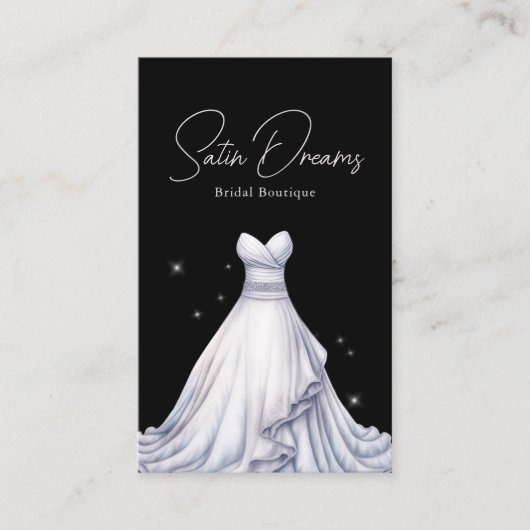 Eleganter Wedding Dress Bridal Boutique Shop Visitenkarte (Vorderseite)