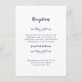 Eleganter Wedding Empfang Chic Delicate Blue Begleitkarte