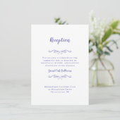Eleganter Wedding Empfang Chic Periwinkle Blue Begleitkarte (Stehend Vorderseite)