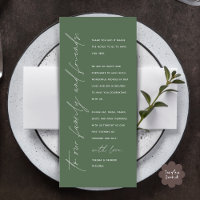 Eleganter Wedding Empfang Dankeschön Karte für Gas