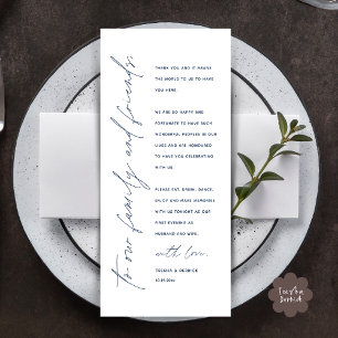 Eleganter Wedding Empfang Dankeschön Karte für Gas