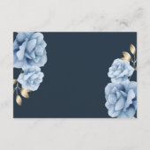 Eleganter Wedding Empfang Mitternachtsblau Begleitkarte (Rückseite)