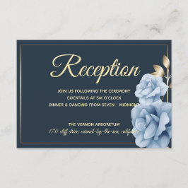 Eleganter Wedding Empfang Mitternachtsblau Begleitkarte