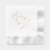 Eleganter Wedding Empfang Servietten Mit Folie (Vorderseite)