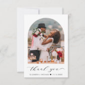 Eleganter Wedding Foto Arch Dankeskarte (Vorderseite)