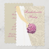 Eleganter Wedding Gown Junggeselinnen-Abschied Ein Einladung (Vorne/Hinten)