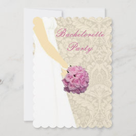 Eleganter Wedding Gown Junggeselinnen-Abschied Ein Einladung
