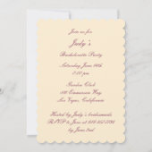 Eleganter Wedding Gown Junggeselinnen-Abschied Ein Einladung (Rückseite)