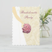 Eleganter Wedding Gown Junggeselinnen-Abschied Ein Einladung (Stehend Vorderseite)