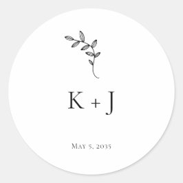 Eleganter Wedding Minimaler Umschlag Aufkleber