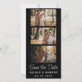 Eleganter Wedding Monogram Foto Strip QR Code Save The Date (Vorderseite)