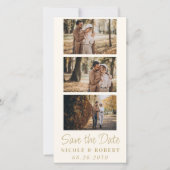 Eleganter Wedding Monogram Foto Strip QR Code Save The Date (Vorderseite)