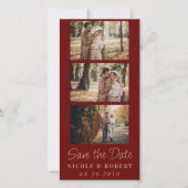Eleganter Wedding Monogram Foto Strip QR Code Save The Date (Vorderseite)
