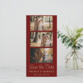 Eleganter Wedding Monogram Foto Strip QR Code Save The Date (Stehend Vorderseite)